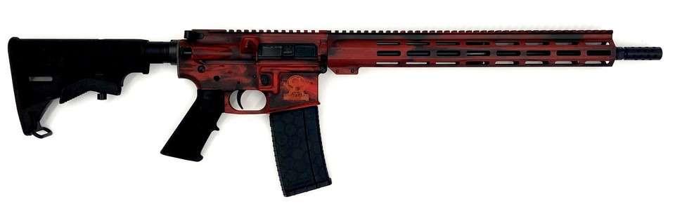 Great Lakes Firearms & Ammo AR-15 Battleworn Rifle 16" Lipstick Red 223 Wylde