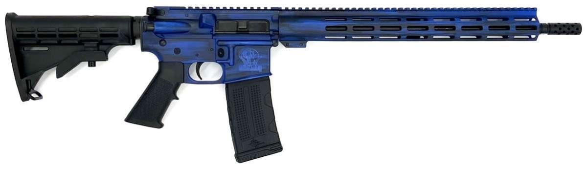 Great Lakes Firearms & Ammo AR-15 Battleworn Rifle 16" Royal Blue 223 Wylde