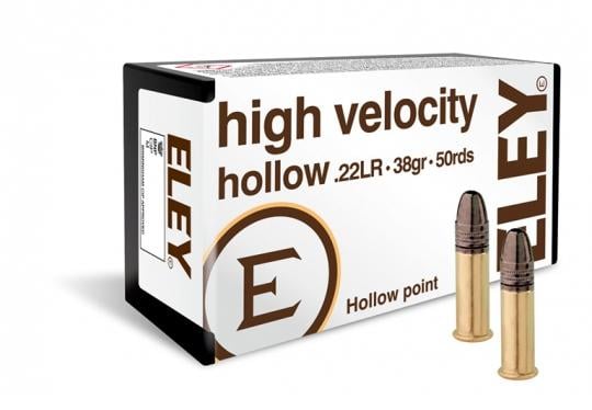 ELEY Americas High Velocity Hollow Ammo 22 Long Rifle 38gr Lead Hollow Point - 22 Long Rifle 38gr High Velocity Lead Hollow Point 50/Box 22 LR