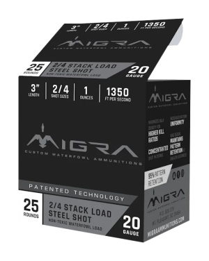 Migra Combinational 20 Gauge 1 oz 3in Centerfire Shotgun Ammo 25 Rounds M-20S2-4