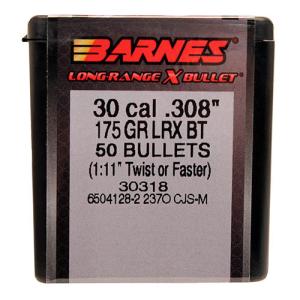 Barnes Bullets 30318 30 Cal 0.308 in. 175 Grain LRX Bullet 50 per Box