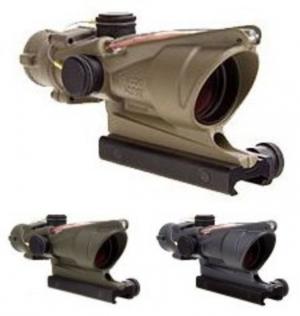 Trijicon ACOG 4x32 Scope with TA51 Mount, CK-FDE, Dual Illuminated Red Chevron .223 BAC Reticle 100310