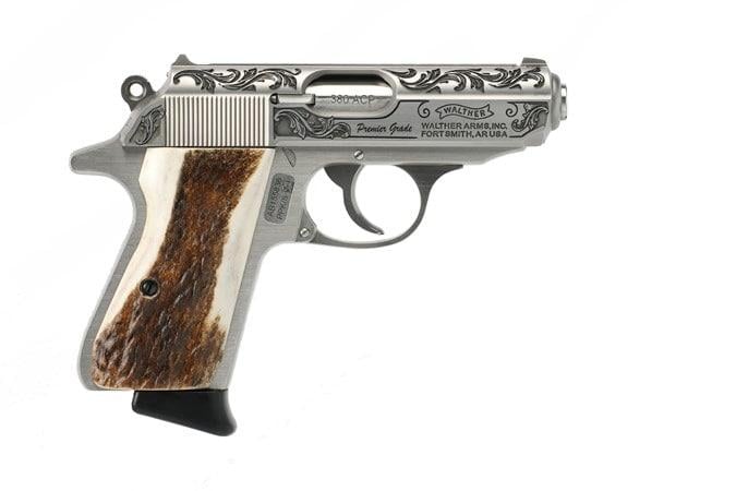 Walther PPK/S 3.3" Stainless & Stag 380 ACP