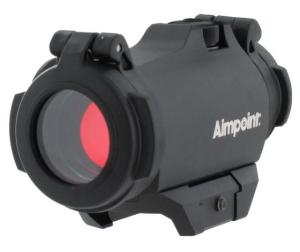 Aimpoint Micro H-2 Red Dot Reflex Sight, 2 MOA Dot Reticle, Black, Semi Matte, Anodized, 200186