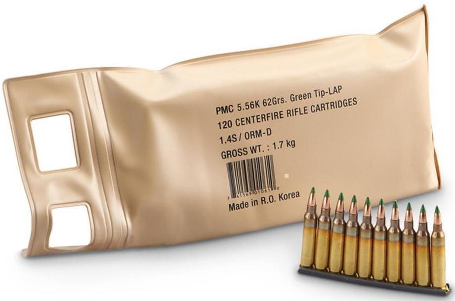 PMC X-Tac M855 Green Tip, 5.56x45mm NATO, FMJ, 62 Grain, 120 Rounds in a Battle Pack 223/5.56