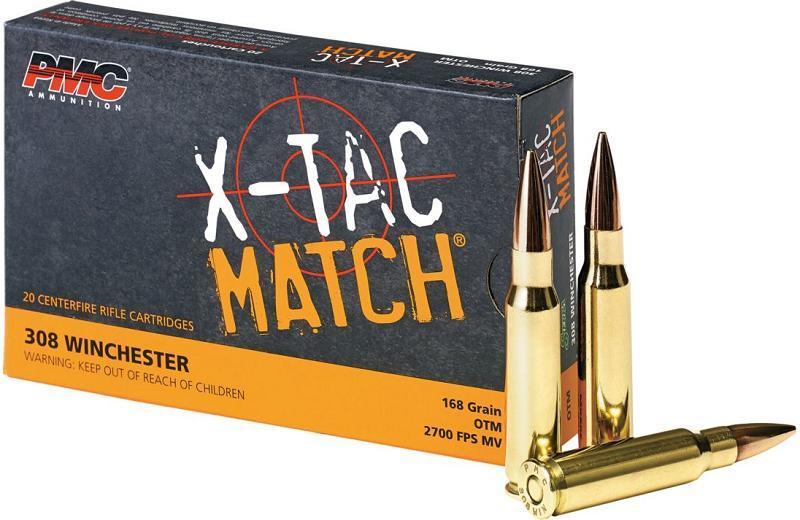 PMC X-TAC MATCH Rifle Ammunition .308 Win 168 gr OTM 2700 fps - 20/box
