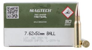 Magtech M80 Ball, .308 (7.62x51mm), FMJ, 147 Grain, 50 Rounds 308/7.62x51mm