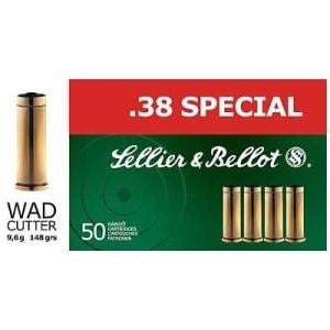 Sellier & Bellot Pistol, .38 Special, Wadcutter, 148 Grain, 50 Rounds