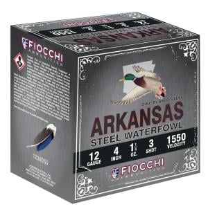 Fiocchi 123ADS3 Arkansas Steel 12 Gauge 3" 1 1/5 oz 3 Shot 25 Bx/ 10 Cs