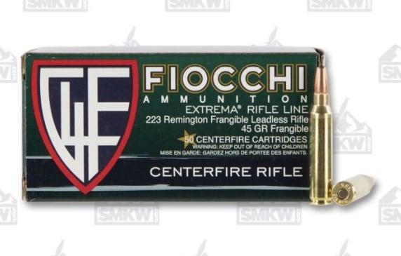 Fiocchi Ammo 223FRANG 45 Grain Frangible Non-Toxic Ammo Remington 223/5.56