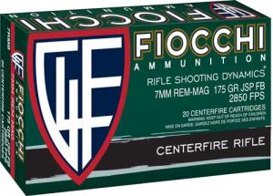 Fiocchi Shooting Dynamics Rifle Ammunition 7mm Rem Mag 175 gr FB 2850 fps 20/ct