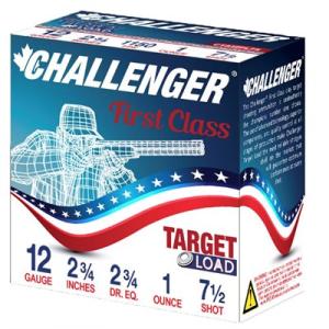 Challenger Ammo First Class Target Load 12 Gauge 2-3/4" Ammo - 12 Gauge 2-3/4" 1 Oz #7.5 Shot 250/Case (Cta12l175)
