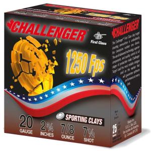 Challenger Ammo First Class 2EXWZ30075 20 GA 2.75' 7/8oz #7.5 250rd CASE
