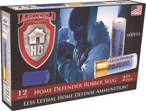 Lightfield Home Defender Less Lethal Ammunition 12 Gauge 2-3/4" 130 Grain Rubber Slug Box of 5