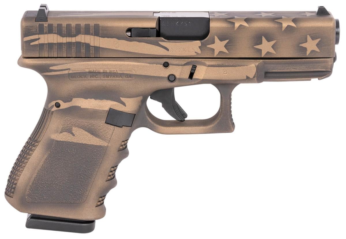 Glock 19 Gen 3 Bronze Distressed USA Flag 9mm