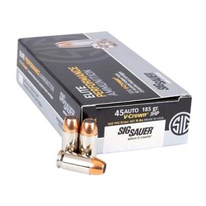 SIG Sauer V-CROWN 45AUTO 185GR JHP 50RDS/BOX 45 ACP