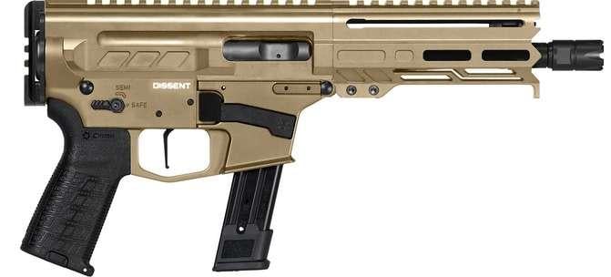 CMMG Dissent Mk17 6.5" AR Pistol Coyote Tan 9mm - Operating System: Compact