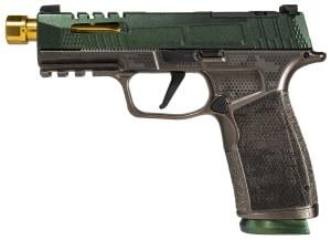 Sig Sauer P365-XMacro 9mm Shark Coast Pistol with Cypress Raptor Finish and Gold Barrel
