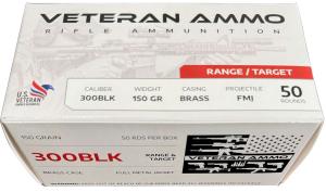 Hyperion Munitions Veteran .300 AAC Blackout 150 gr FMJ 50rds Rifle Ammo for Tactical Applications - HMBX300BLK15050 300 BLK