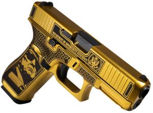 Glock PA475S204MOSNDGE G47 Gen 5 MOS D.O.G.E. Full Size Frame 9mm Luger 17+1 4.49" Black GMB Barrel Glamour Glock Gold Cerakote Serrated Steel Slide With D.O.G.E. Glamour Glock Gold Cerakote Polymer Frame With Trump & Elon