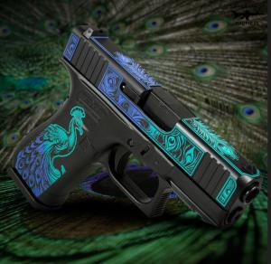 Shark Coast Customs Glock 43X Peacock 9mm