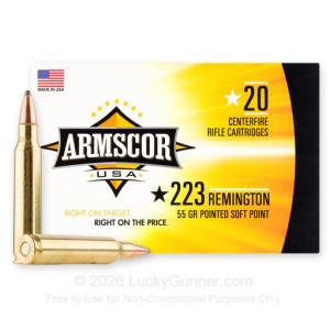 Armscor USA .223 Remington Ammunition 1000 Rounds PSP 55 Grain 222 Remington