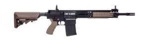 LMT DEFENSE L129A1 UK REFERENCE RIFLE (.308 WIN) 16" BARREL WITH QUAD RAIL AND SUREFIRE FLASH HIDER (BLACK/TAN) 308/7.62x51mm