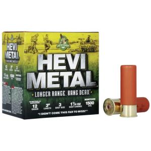 HEVI-Shot HEVI-METAL LONGER RANGE 12 Gauge 1 1/4 oz 3in #3 Centerfire Shotgun Ammo 25 Rounds HS38003