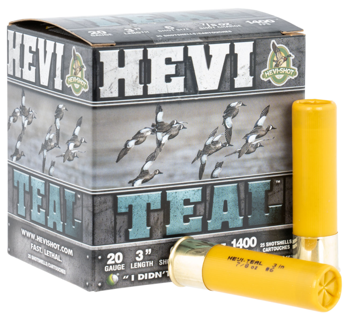 HEVI-Shot 20 Gauge Ammo HEVI-Teal 20 Gauge 7/8 oz 3in #6 Centerfire 25 Rounds Model: HS62006