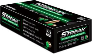 AMMO INCORPORATED Streak Visual (RED) 45230TMCSTRKGRN50 45 ACP