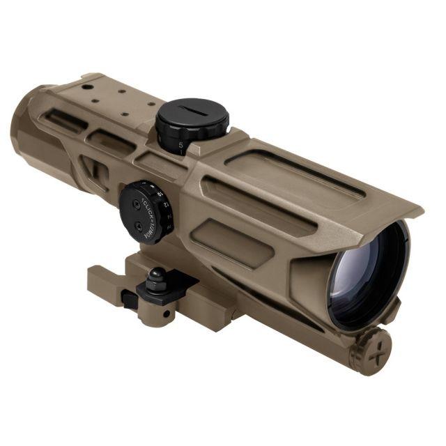 NcSTAR MARK III Gen3 Tactical 3-9x40 Mil Dot Riflescope,Mil Dot Reticle,Red/Blue Illimination,Green Lens, Tan,