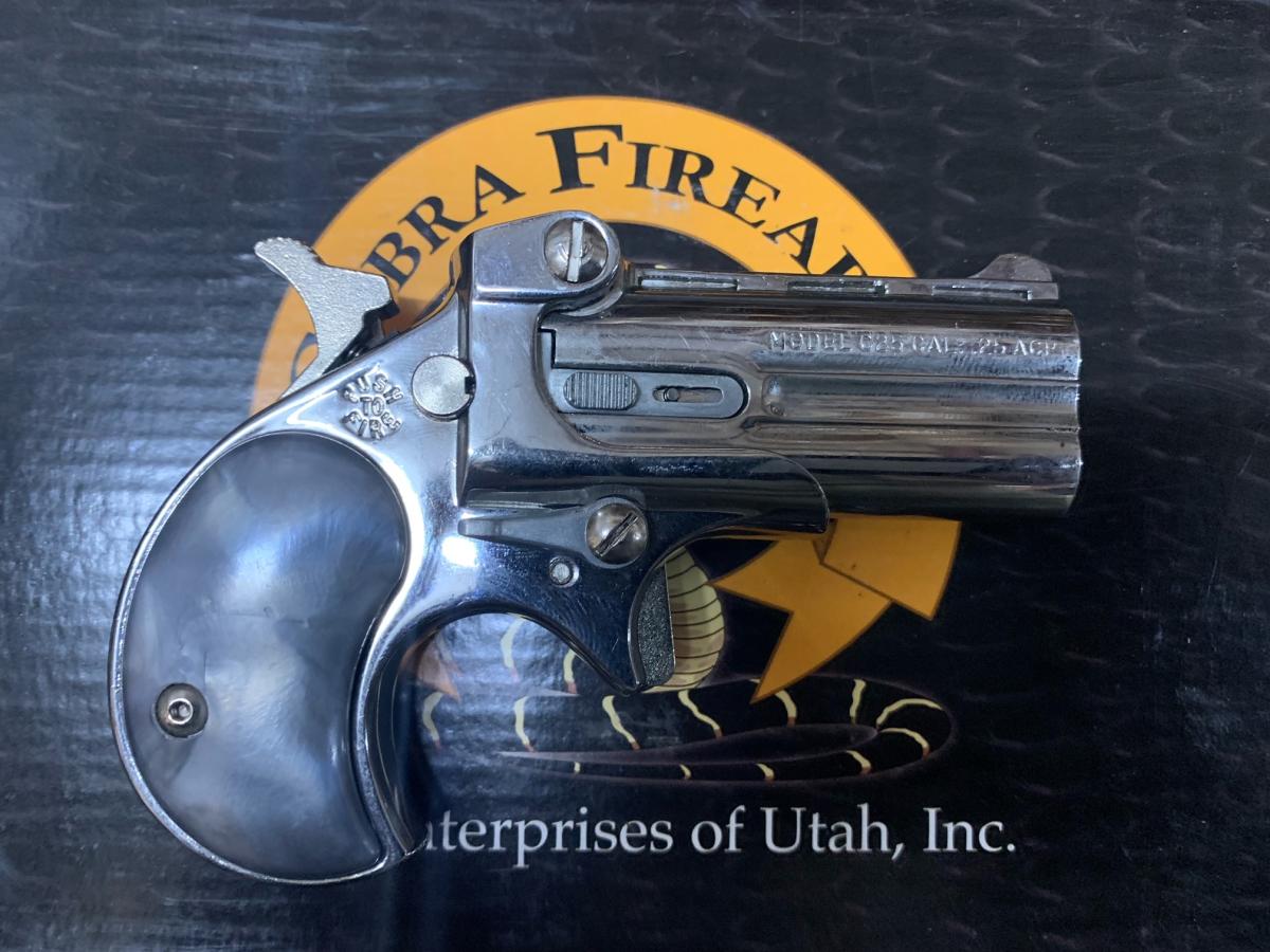 Cobra Enterprises Of Utah Classic Derringer Chrome with Black Pearl 25 ACP
