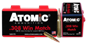 Atomic Ammunition .308 Winchester 168 Grain Custom Competition Centerfire Rifle Ammo