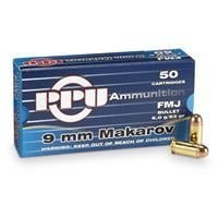 PRVI Partizan 9X18 Makarov 93gr FMJ Ammunition 50rds - PP-R9.4