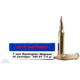 PRVI Partizan 7mm Rem Mag174gr PSP Ammunition 20rds - PP7.72
