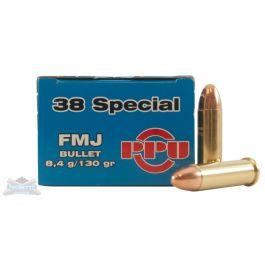 PRVI Partizan 38 Special 130gr FMJ Ammunition 50rds - PP-R3.31