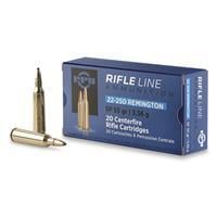PPU Rifle Ammunition 22-250 Rem 55 gr SP 3680 fps 20/ct