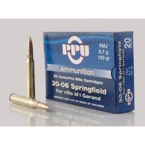 PPU M1 Garand Ammo, .30-06 Springfield, FMJ, 150 Grain, 500 Rounds with Can