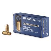 PPU, 9mm, Standard Blank Ammo, 50 Rounds