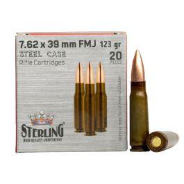 Sterling Steel Case 7.62x39 123gr FMJ 1000rd Case - sterling76242