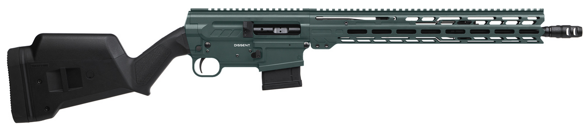 CMMG DISSENT Br4 Semi Automatic Rifle 5.56x45mm NATO 16.1" Black Threaded Barrel Charcoal Green Frame Green Field Stock 223/5.56