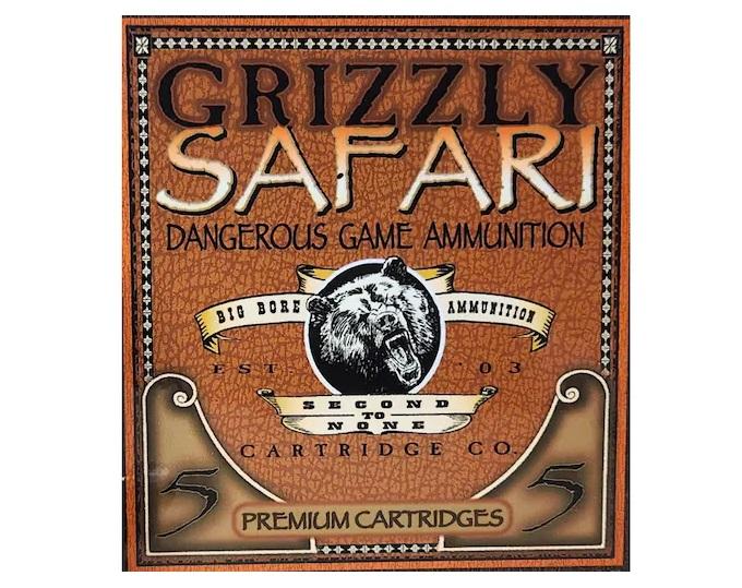 Grizzly Cartridge Safari 500-416 Nitro Express Ammo 400 Grain Solid Hollow Point Lead Free Box of 5 500/416 Nitro Express