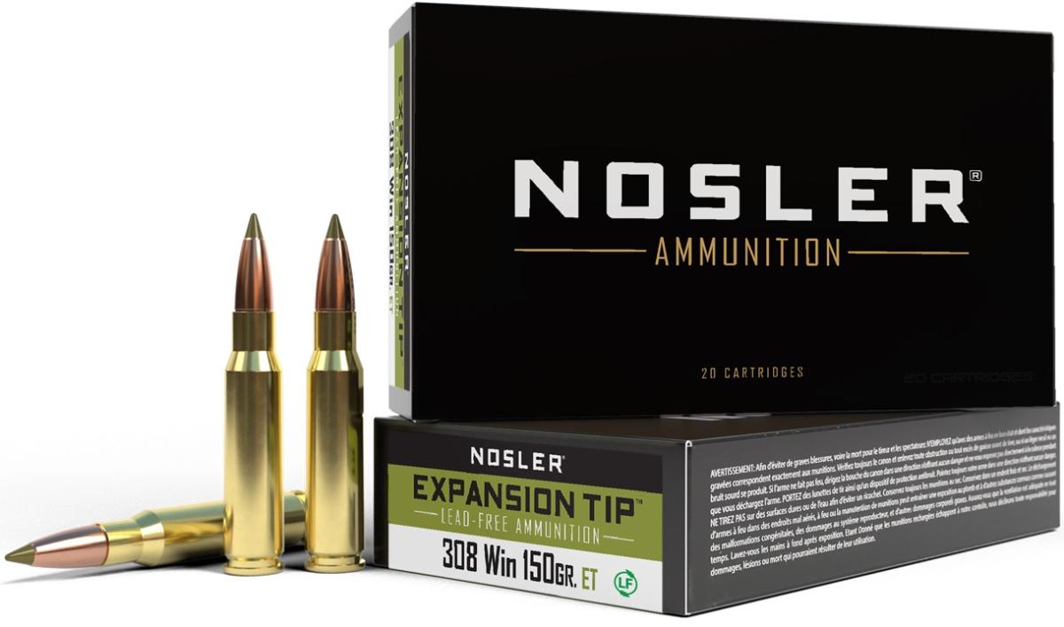 Nosler .308 Winchester 150 Grain E-Tip Lead-Free Brass Cased Centerfire Rifle Ammo 20 Rounds 40034