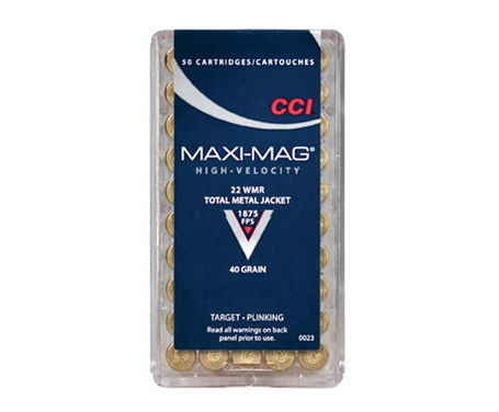 CCI Ammo .22 WMR Maxi-Mag 40 Grain Total Metal Jacket 500 Rounds