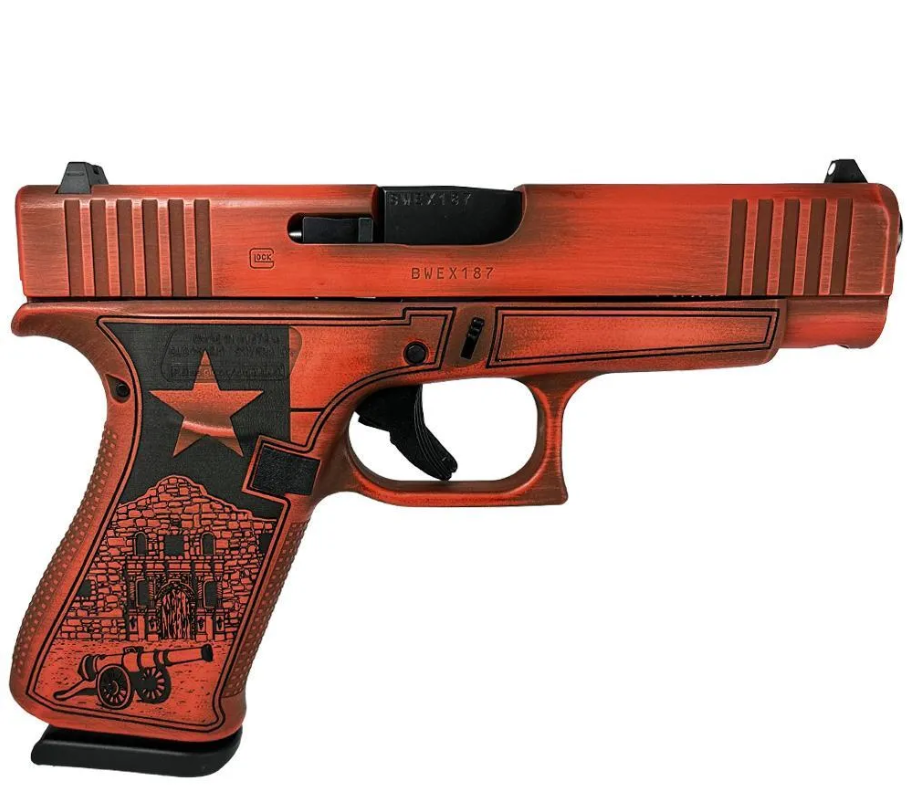 Glock 48 BLACK FXD COMM-Texas Orange 9mm Luger