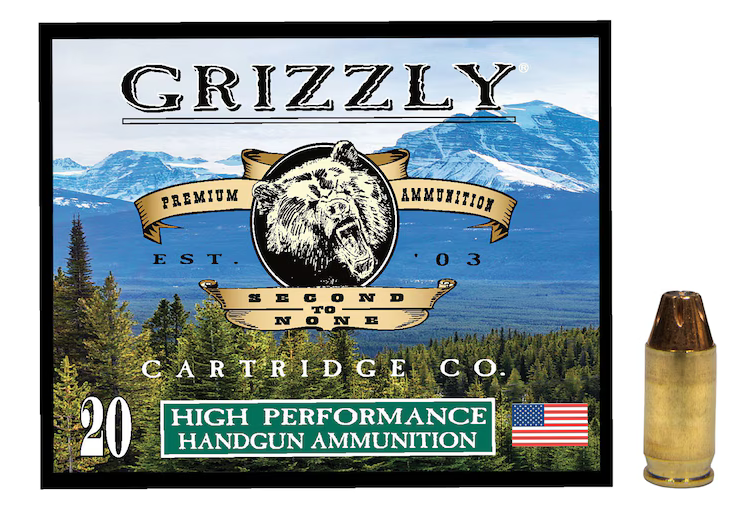Grizzly Cartridge .380 ACP High Performance Ammunition 90 Grain JHP 1100 fps 20 Rounds