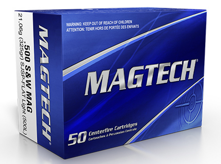 Magtech .500 S&W MAG Ammunition Light Loading 325 Grain SJSP-FN 1380 fps 500 Rounds