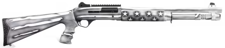 Panzer Arms M4 Tactical Black & White US Flag 12 GA