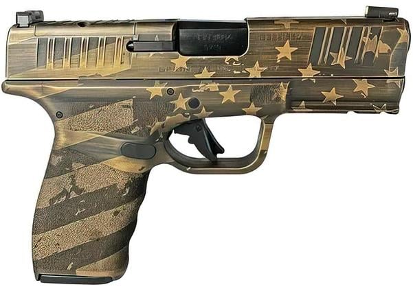 Springfield Hellcat OSP Distressed Flag Burnt Bronze 15 Rd 9mm