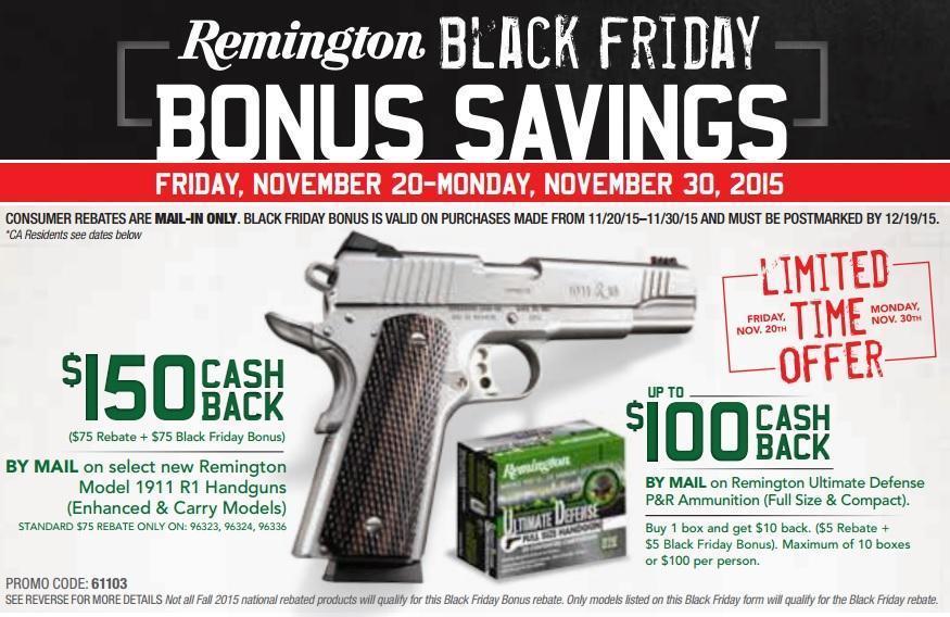 Remington 1911 R1 Enhanced And Carry Models With 150 Mail In Rebate 